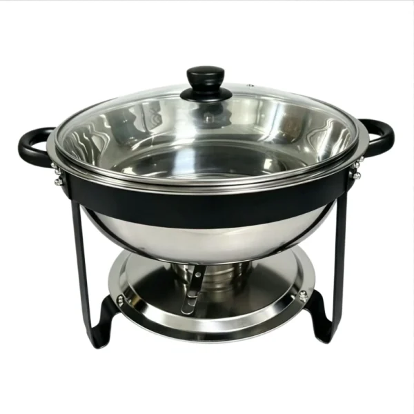 Venta al por mayor: recipiente para calentar comida redondo de 4,5 L con tapa de cristal (1)