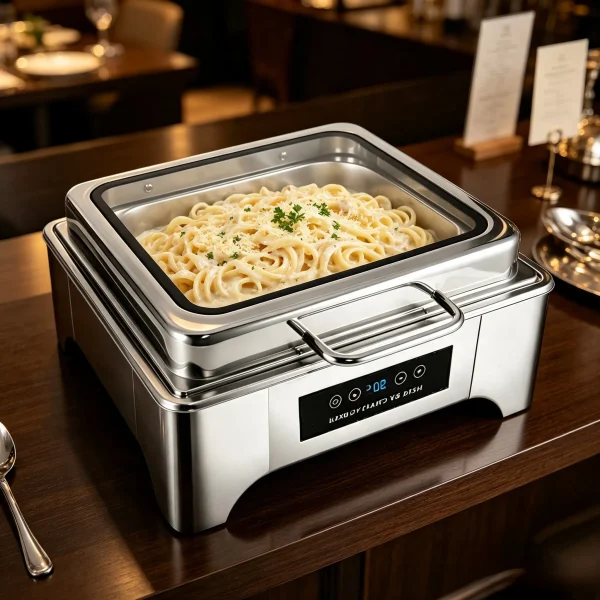 Juego de bufé con calentador eléctrico al por mayor, calentador de comida cuadrado y bajo con pantalla táctil discreta 1